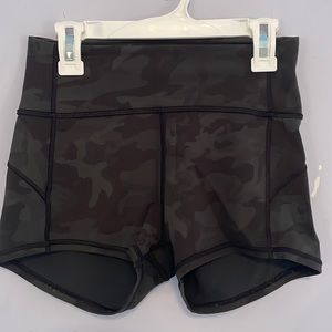 Green Camouflage Lululemon Spandex Shorts